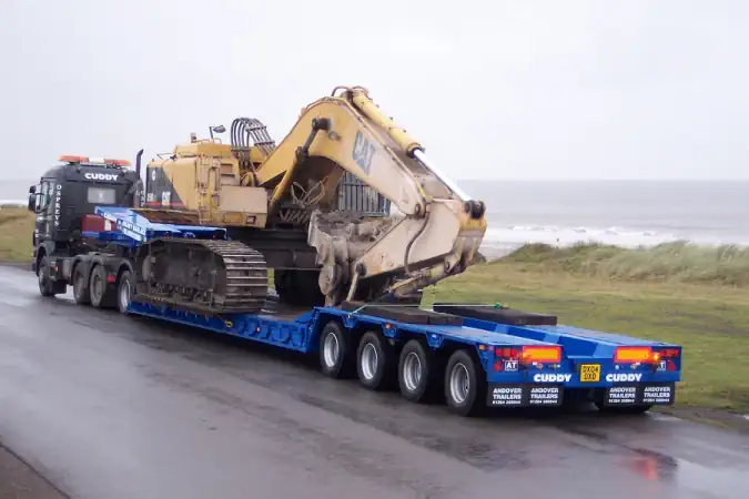 Low-loader trailer.